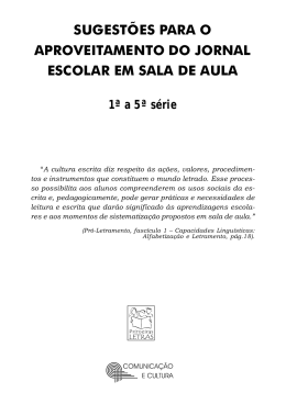 sugestões para o aproveitamento do jornal escolar em sala de aula