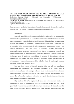 Avaliação de programas de uso em jornal em sala de aula.