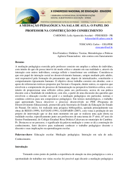 A MEDIA&Ccedil;&Atilde;O PEDAG&Oacute;GICA NA SALA DE AULA: O PAPEL DO