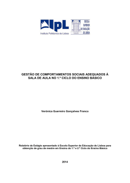gest&atilde;o de comportamentos sociais adequados &agrave; sala de aula no 1.&ordm;
