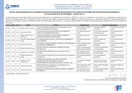 Calendário de apresentação de monografias 2013.1