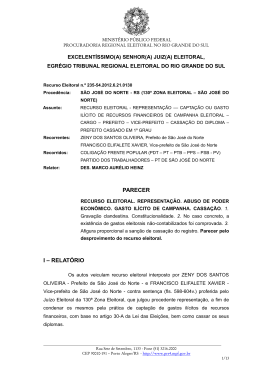 Leia o parecer da PRE-RS - Procuradoria Regional Eleitoral
