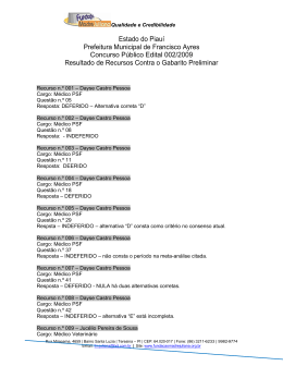 Estado do Piau&iacute; Prefeitura Municipal de Francisco Ayres Concurso