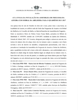 ata avulsa da instala&ccedil;&atilde;o da assembleia de freguesia da azueira e