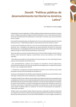 Políticas públicas de desenvolvimento territorial na América Latina