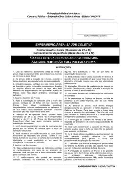 ENFERMEIRO/ÁREA: SAÚDE COLETIVA - Unifal-MG