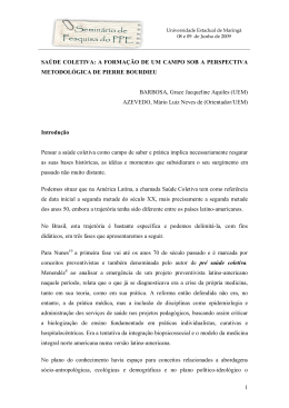 1 SA&Uacute;DE COLETIVA: A FORMA&Ccedil;&Atilde;O DE UM CAMPO SOB A