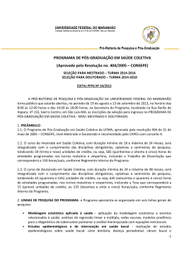 PROGRAMA DE P&Oacute;S-GRADUA&Ccedil;&Atilde;O EM SA&Uacute;DE COLETIVA