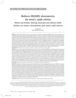 Mulheres HIV/AIDS: silenciamento, dor moral e saúde coletiva