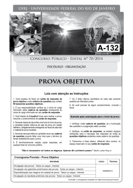 prova objetiva - Concursos UFRJ - PR-4 - Pró