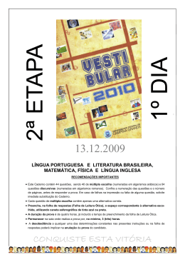 Provas do 1&ordm; Dia ( L&iacute;ngua Inglesa)