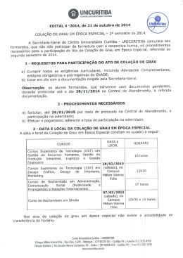 COLA&Ccedil;&Atilde;O DE GRAU EM &Eacute;POCA ESPECIAL - 2&ordm;