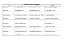 HOSPEDAGEM EM SANTA CRUZ DO SUL/RS Nome E-mail