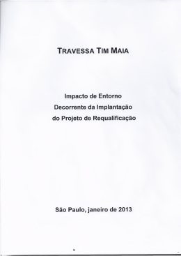 Impacto de Entorno Decorrente da Implanta&ccedil;&atilde;o do Projeto