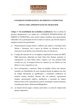 I COLÓQUIO INTERNACIONAL DE DIREITO E LITERATURA
