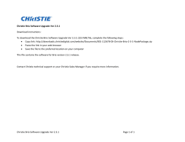 Christie Brio Software Upgrade Ver 2.3.1 Page 1 of 1 Christie Brio