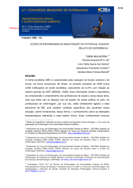 a&ccedil;&otilde;es de enfermagem na manuten&ccedil;&atilde;o do potencial