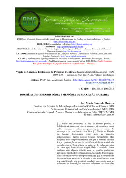 Dossi&ecirc; REDEMEMO: hist&oacute;ria e mem&oacute;ria da