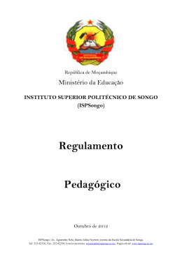 Regulamento Pedagógico - instituto superior politécnico de songo