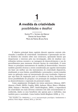 A medida da criatividade possibilidades e desafios*