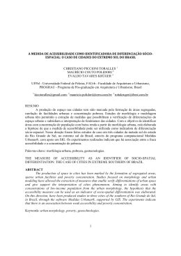 1 A MEDIDA DE ACESSIBILIDADE COMO IDENTIFICADORA