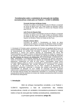 1 Considerações sobre o subsistema de execução de medidas