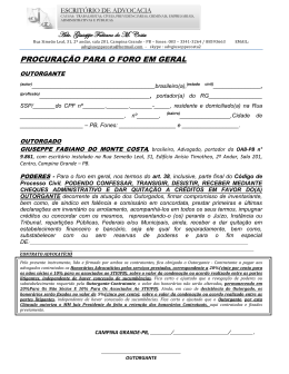 PROCURA&Ccedil;&Atilde;O PARA O FORO EM GERAL