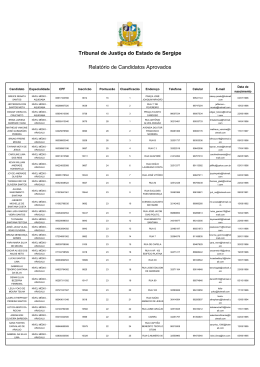 Resultado Preliminar - Tribunal de Justiça de Sergipe