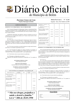 do Munic&iacute;pio de Bel&eacute;m