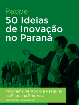 Programa de Apoio &agrave; Pesquisa na Pequena Empresa