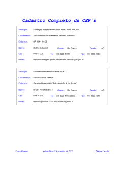Cadastro Completo de CEP´s - Conselho Nacional de Saúde
