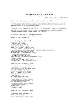 PORTARIA N.&ordm; 93, DE 03 DE AGOSTO DE 2004