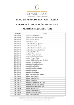 SAMU DE FEIRA DE SANTANA – BAHIA MOTORISTA (CONDUTOR)