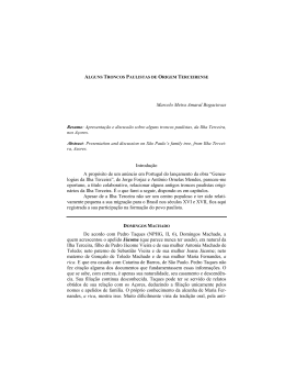 Alguns troncos paulistas de origem terceirense