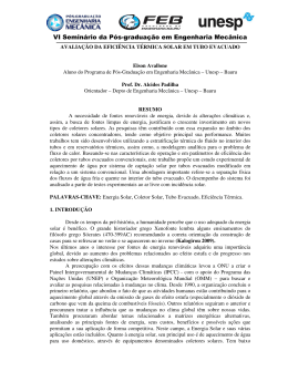 VI Semin&aacute;rio da P&oacute;s-gradua&ccedil;&atilde;o em Engenharia Mec&acirc;nica