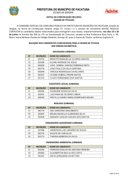 PREFEITURA DO MUNIC&Iacute;PIO DE PACATUBA