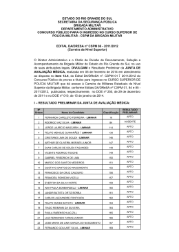 Edital 86 - Resultado Inspe&ccedil;&atilde;o de Sa&uacute;de
