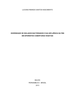 Diversidade de isolados bacterianos e sua influ&ecirc;ncia na FBN em
