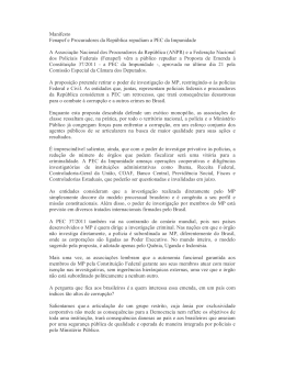 Manisfesto FENAPEF - Ministério Público do Paraná