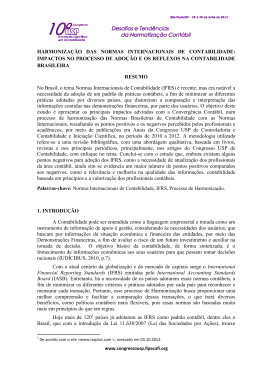 harmoniza&ccedil;&atilde;o das normas internacionais de contabilidade