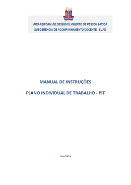 Manual de instru&ccedil;&otilde;es do PIT
