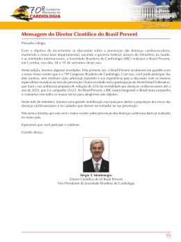 Mensagem do Diretor Científico do Brasil Prevent
