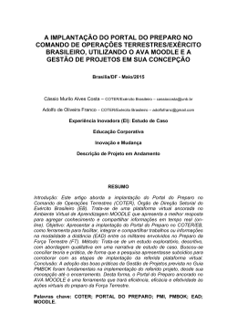a implanta&ccedil;&atilde;o do portal do preparo no comando de