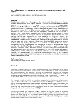 AS PR&Aacute;TICAS DE LETRAMENTO DE UMA ESCOLA BRASILEIRA