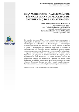 LEAN WAREHOUSE - A APLICA&Ccedil;&Atilde;O DE T&Eacute;CNICAS
