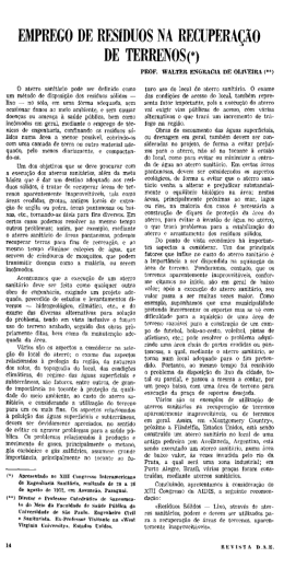 emprego de resíduos na recuperação de terrenos(*)