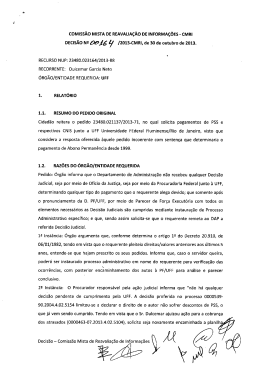 Decisão nº 164, de 30 de outubro de 2013