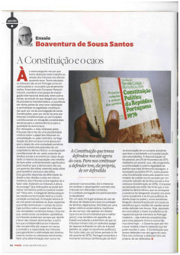 A Constitui&ccedil;&atilde;o e o caos - Boaventura de Sousa Santos