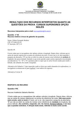 Resposta aos recursos interpostos provas cursos superiores