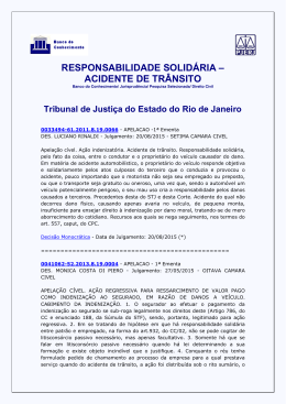 Responsabilidade Solid&aacute;ria - Acidente de Tr&acirc;nsito